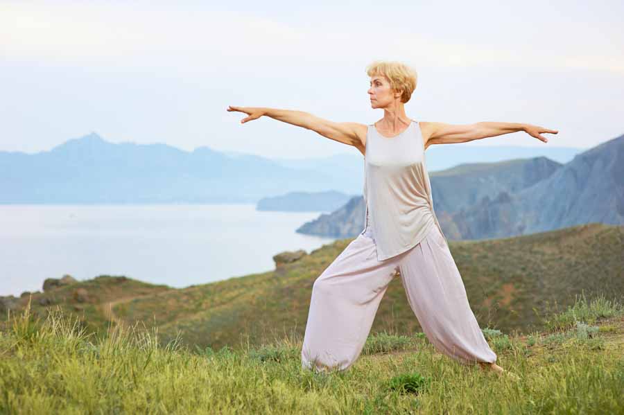 older woman yoga healthy